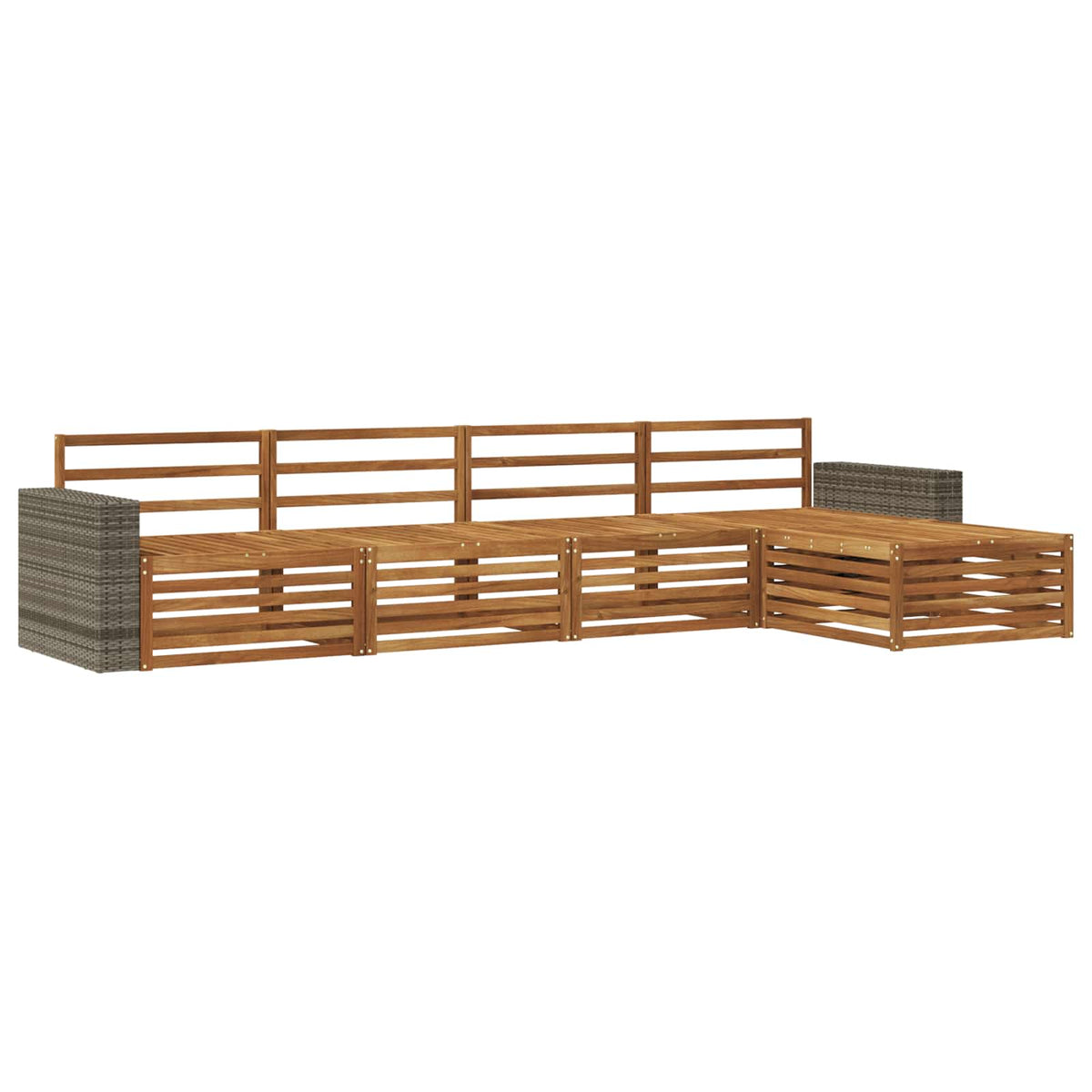 vidaXL Outdoor Sofa Set 5 pcs Natural Solid Acacia Wood 2