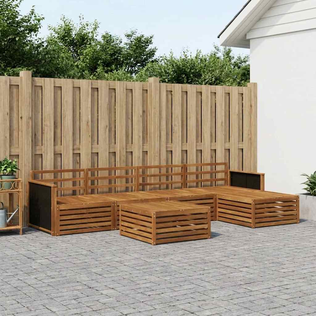 vidaXL Outdoor Sofa Set 6 pcs Natural Solid Acacia Wood 1