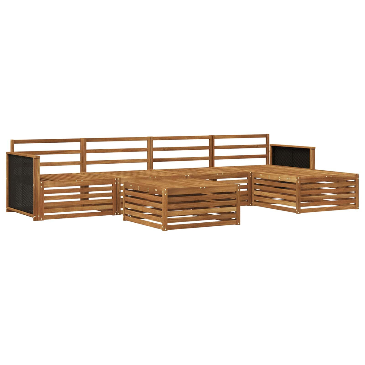 vidaXL Outdoor Sofa Set 6 pcs Natural Solid Acacia Wood 2
