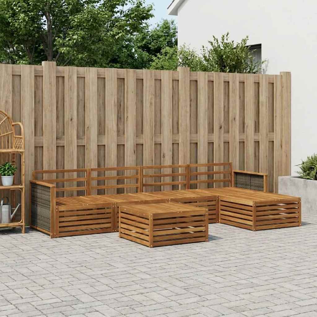 vidaXL Outdoor Sofa Set 6 pcs Natural Solid Acacia Wood 1