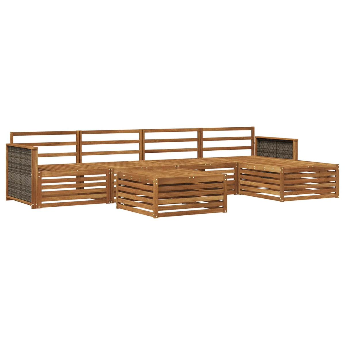 vidaXL Outdoor Sofa Set 6 pcs Natural Solid Acacia Wood 2