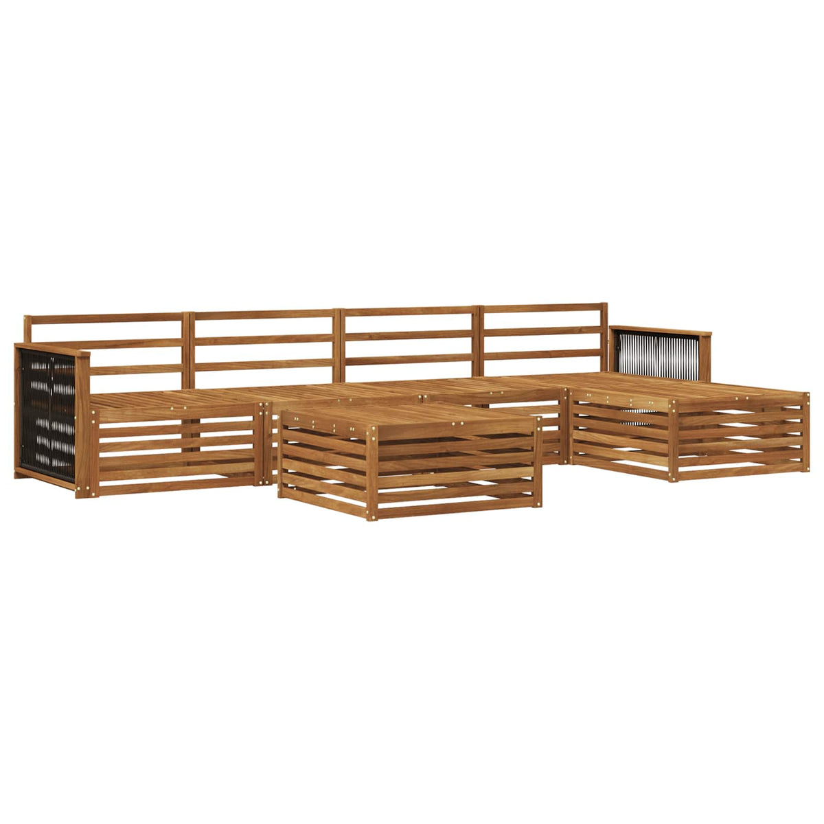 vidaXL Outdoor Sofa Set 6 pcs Natural Solid Acacia Wood 2