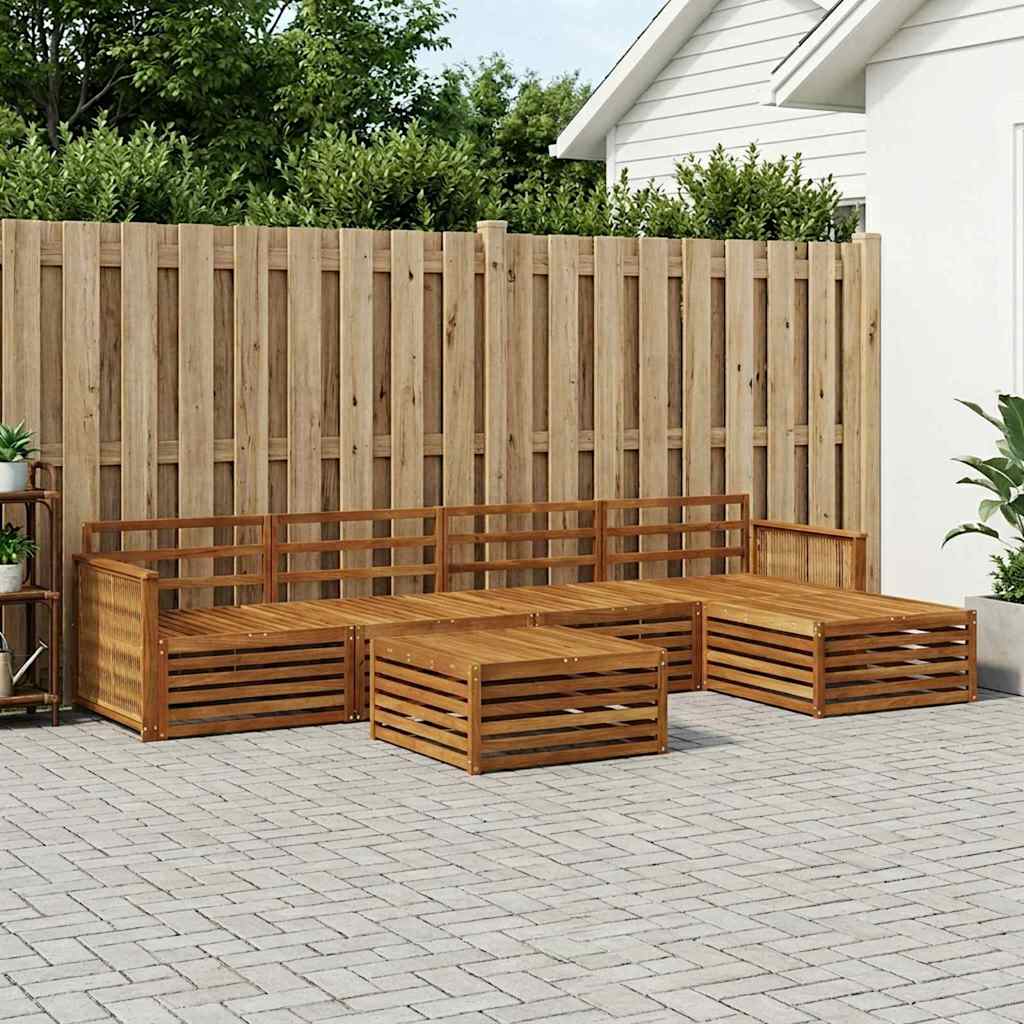 vidaXL Outdoor Sofa Set 6 pcs Natural Solid Acacia Wood 1