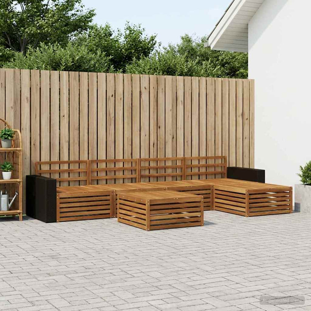 vidaXL Outdoor Sofa Set 6 pcs Natural Solid Acacia Wood