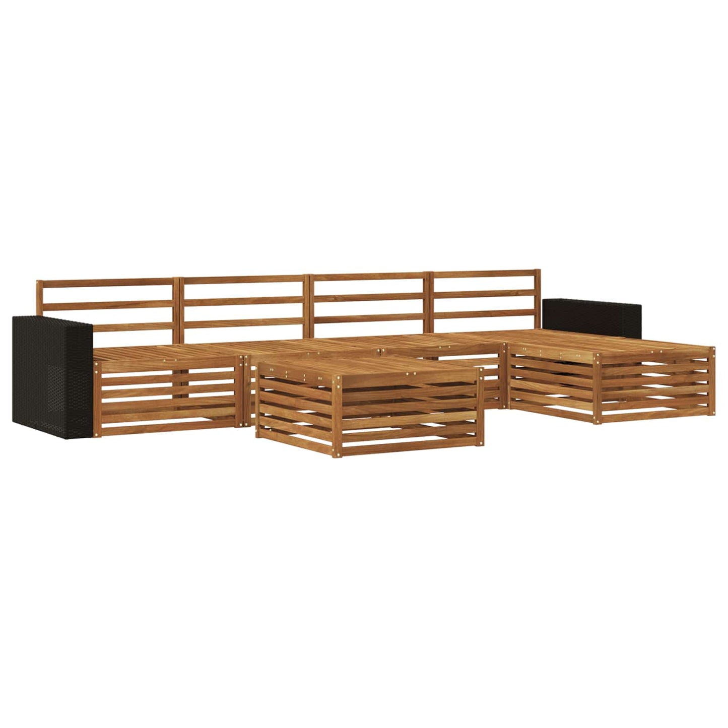vidaXL Outdoor Sofa Set 6 pcs Natural Solid Acacia Wood 2
