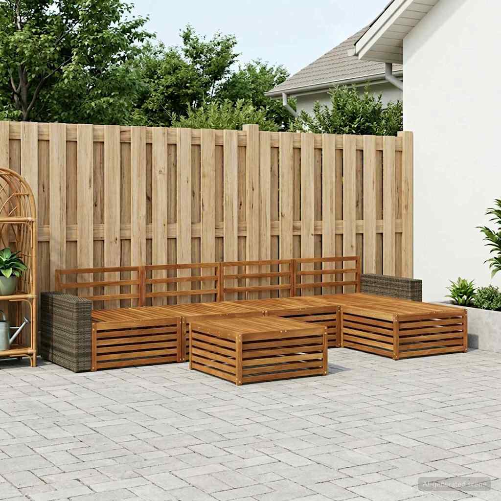 vidaXL Outdoor Sofa Set 6 pcs Natural Solid Acacia Wood 1