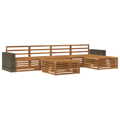 vidaXL Outdoor Sofa Set 6 pcs Natural Solid Acacia Wood 2