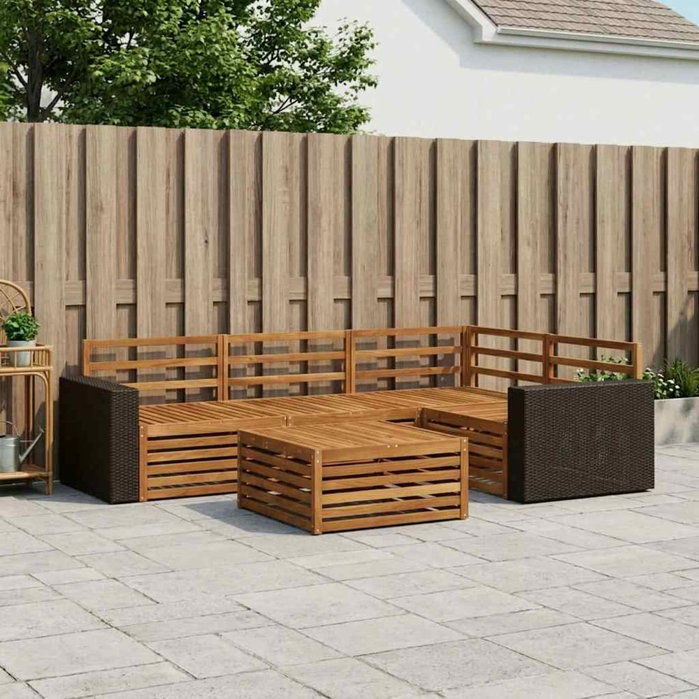 vidaXL Outdoor Sofa Set 5 pcs Natural Solid Acacia Wood