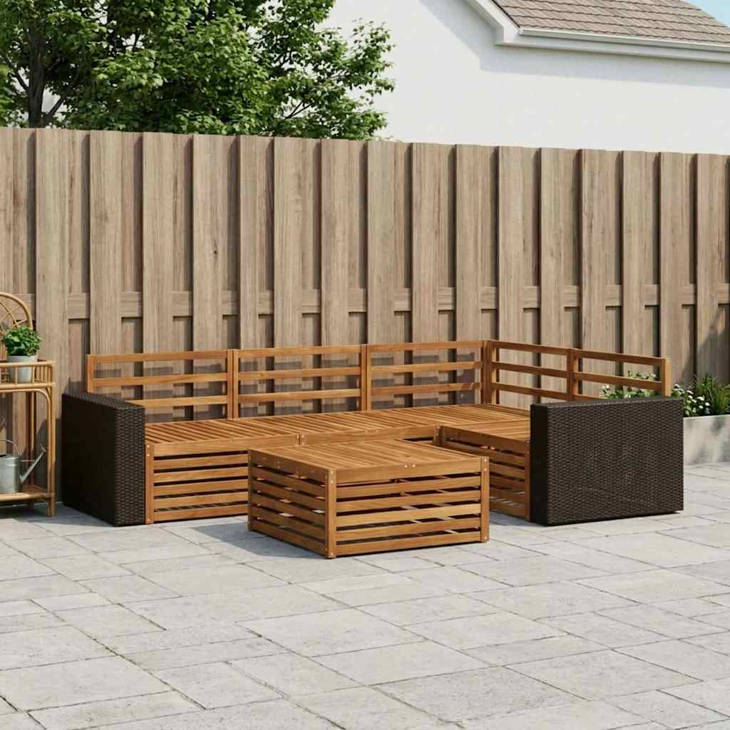 vidaXL Outdoor Sofa Set 5 pcs Natural Solid Acacia Wood 1