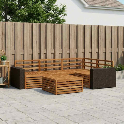 vidaXL Outdoor Sofa Set 5 pcs Natural Solid Acacia Wood 1