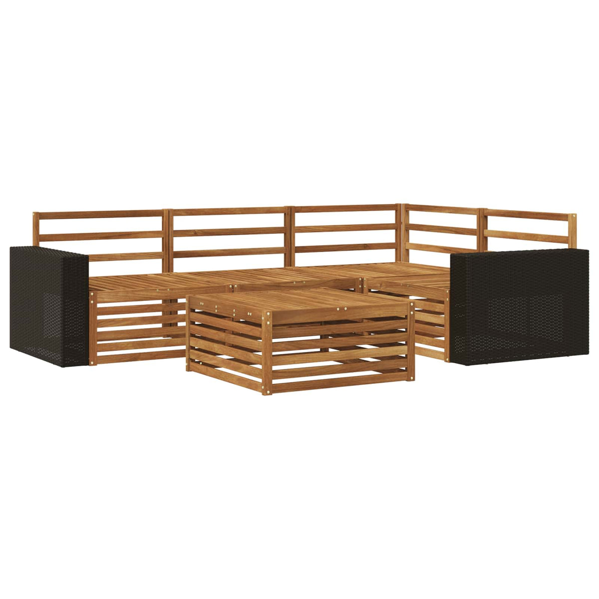 vidaXL Outdoor Sofa Set 5 pcs Natural Solid Acacia Wood 2