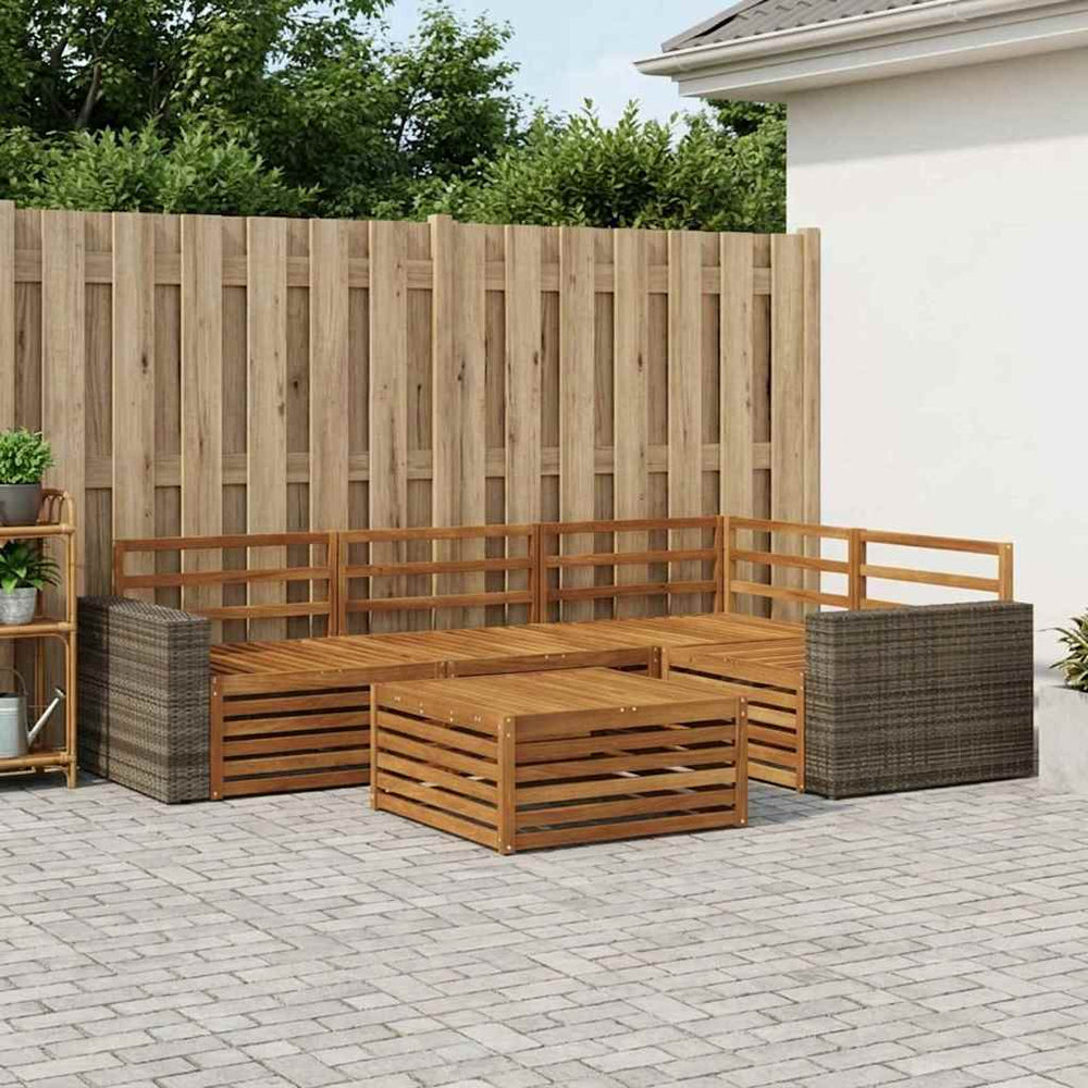 vidaXL Outdoor Sofa Set 5 pcs Natural Solid Acacia Wood