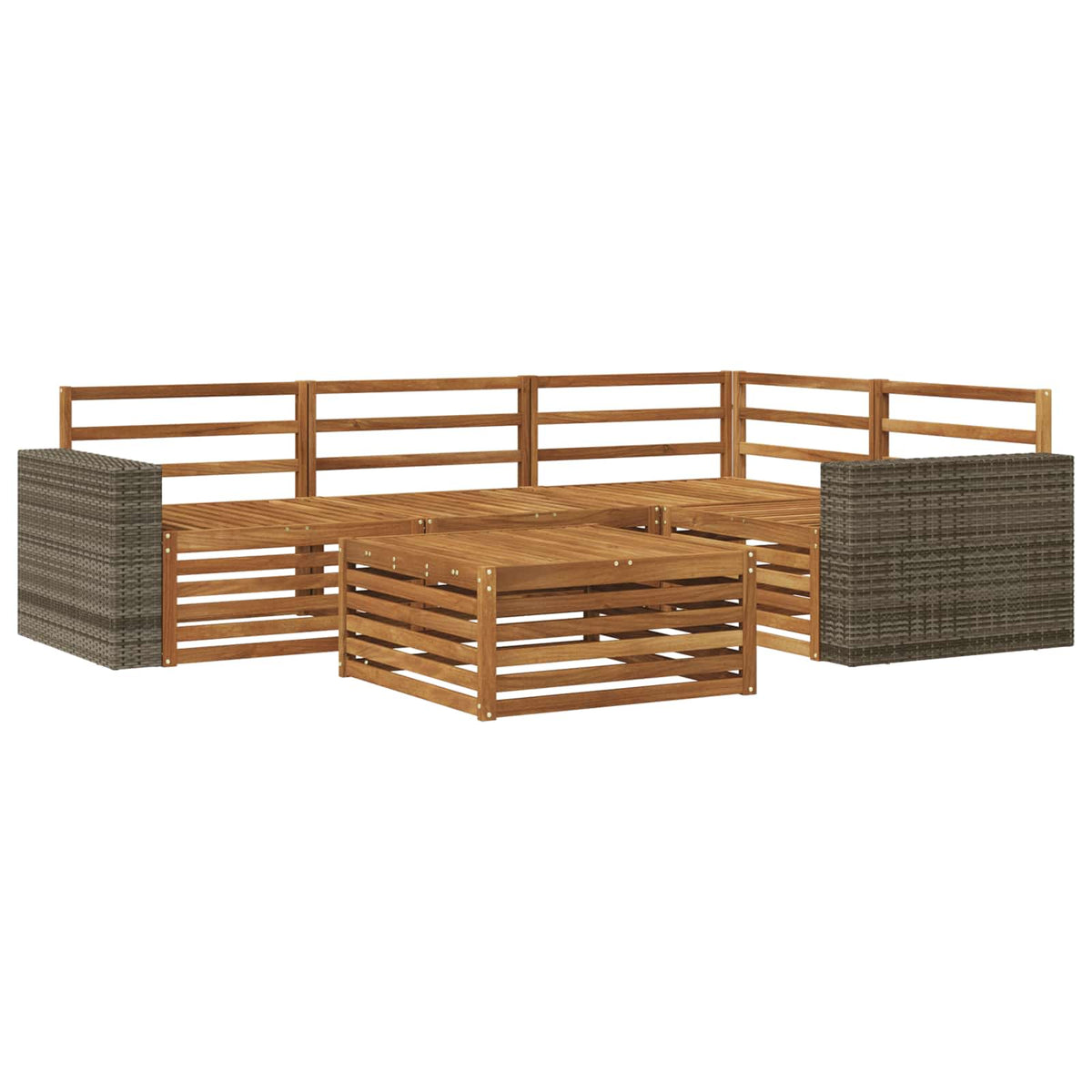 vidaXL Outdoor Sofa Set 5 pcs Natural Solid Acacia Wood 2