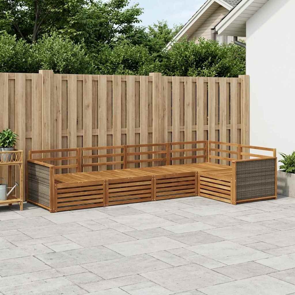 vidaXL Outdoor Sofa Set 5 pcs Natural