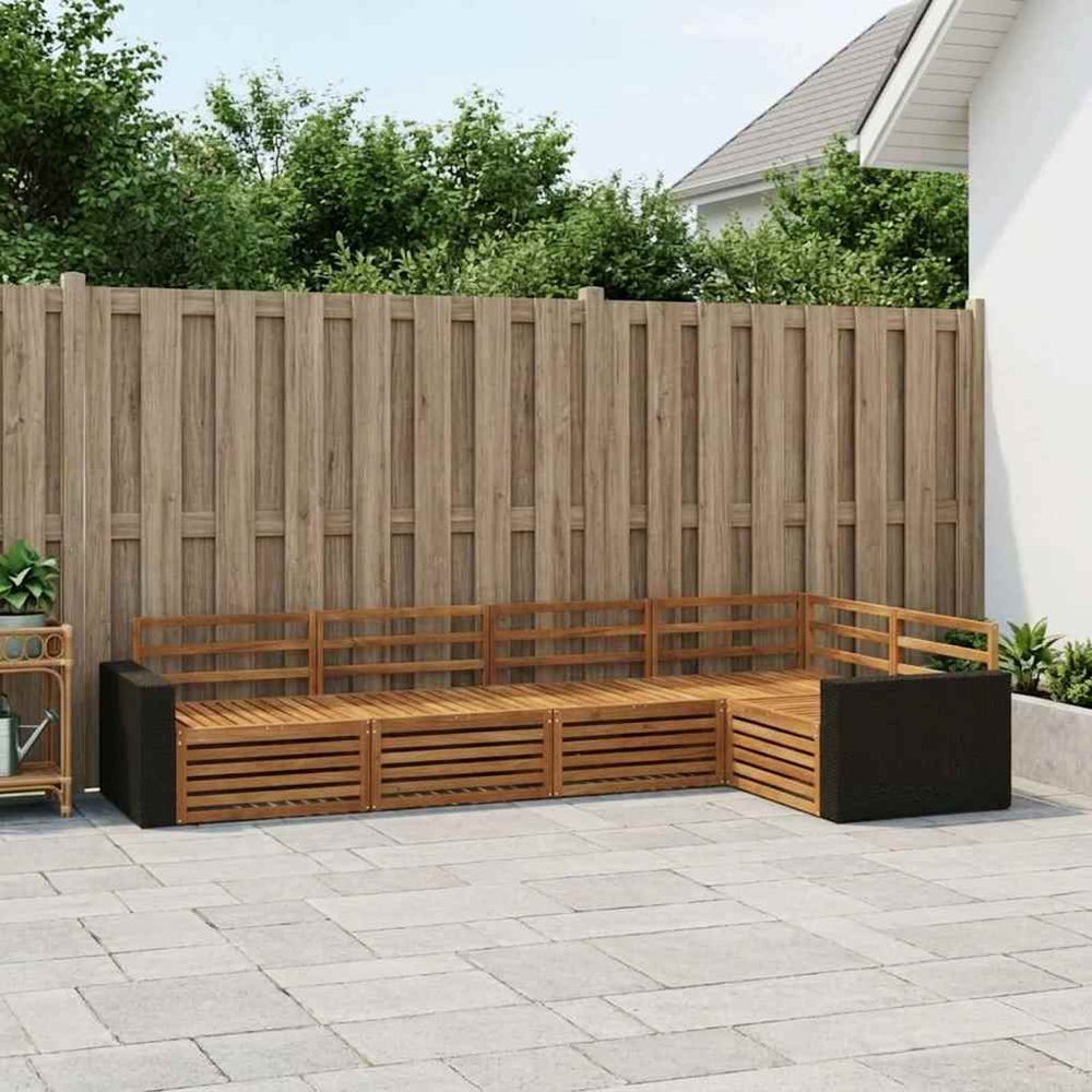 vidaXL Outdoor Sofa Set 5 pcs Natural Solid Acacia Wood