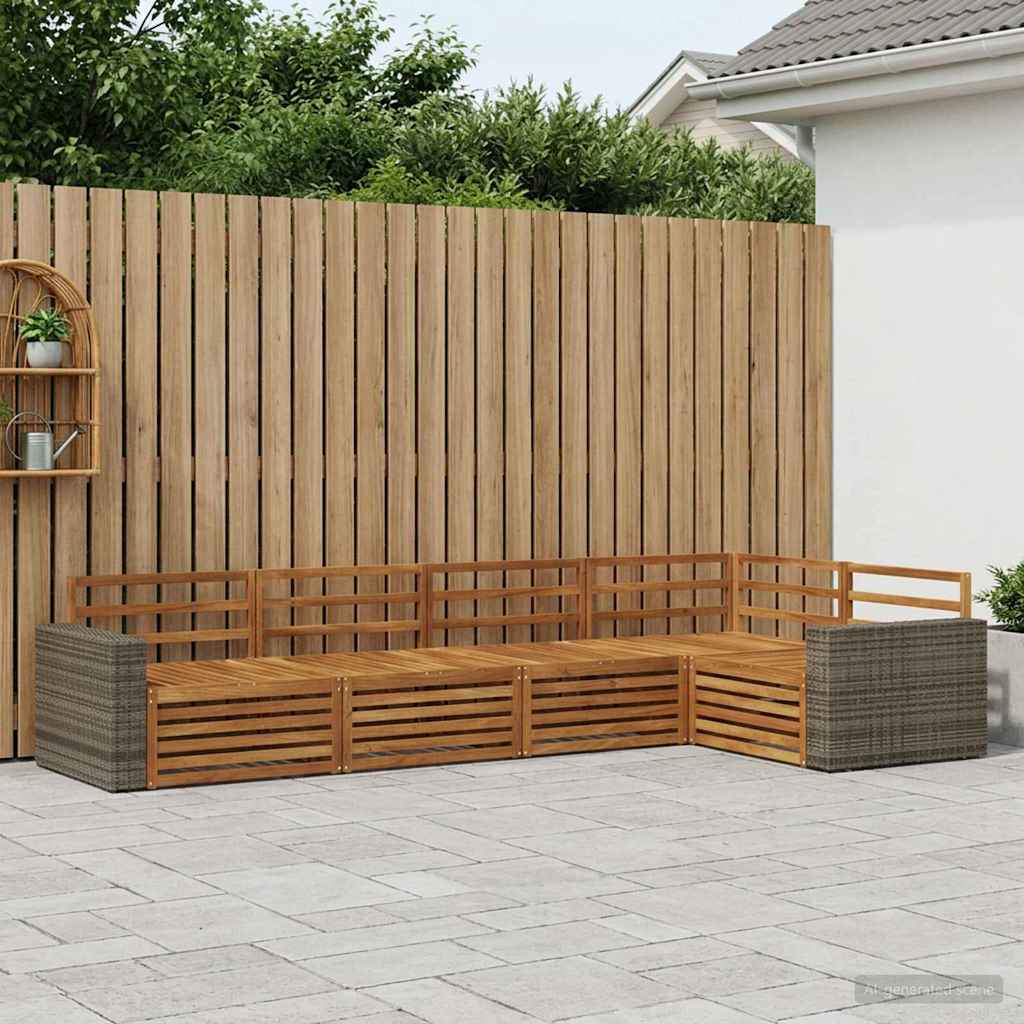 vidaXL Outdoor Sofa Set 5 pcs Natural Solid Acacia Wood 1