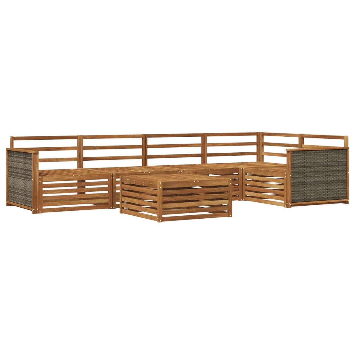 vidaXL Outdoor Sofa Set 6 pcs Natural Solid Acacia Wood 2