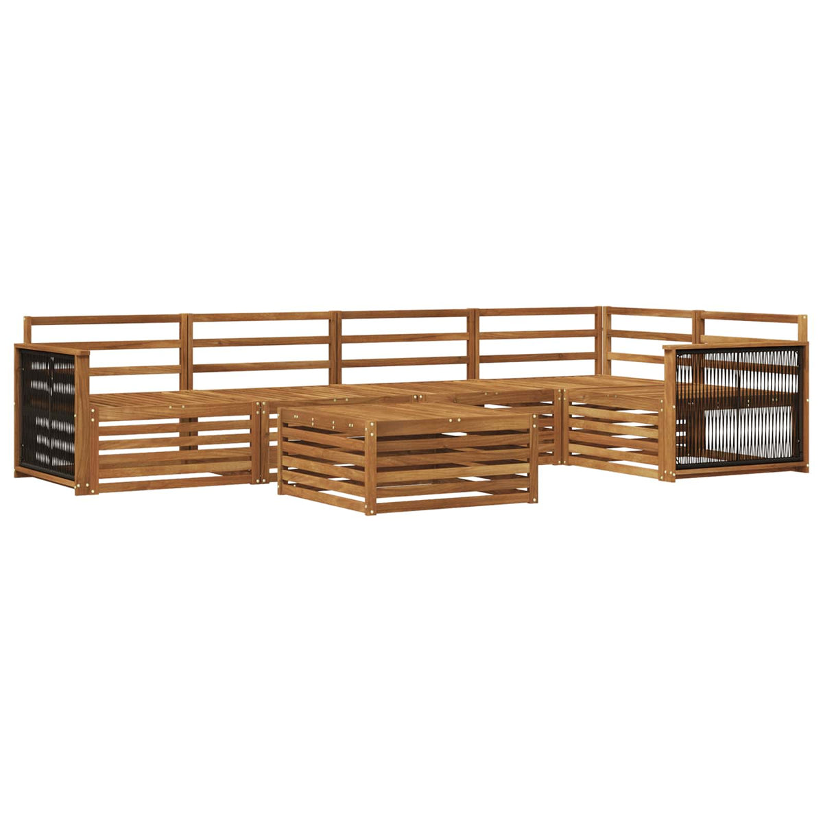 vidaXL Outdoor Sofa Set 6 pcs Natural Solid Acacia Wood 2