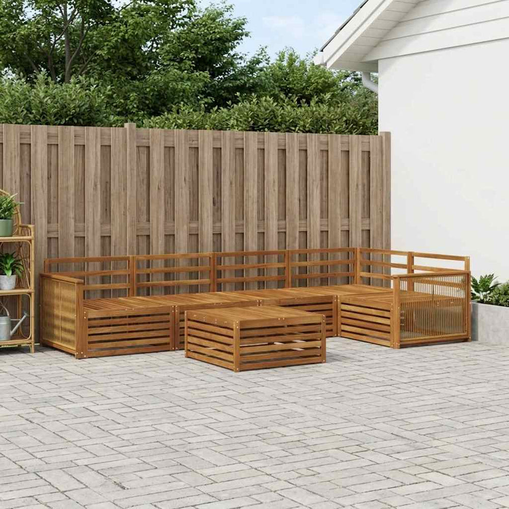 vidaXL Outdoor Sofa Set 6 pcs Natural Solid Acacia Wood