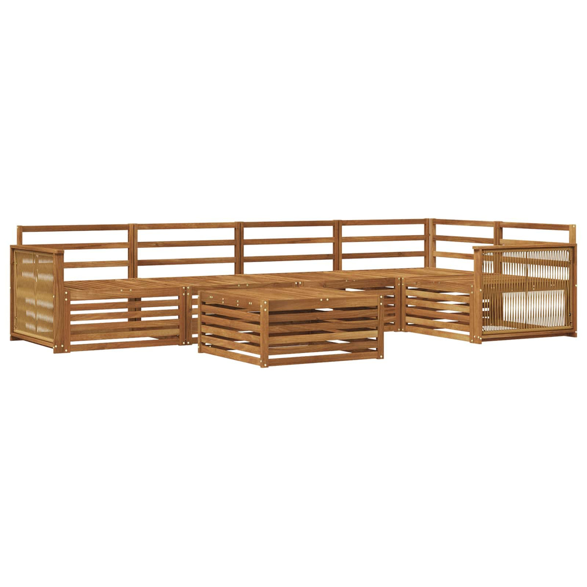 vidaXL Outdoor Sofa Set 6 pcs Natural Solid Acacia Wood 2
