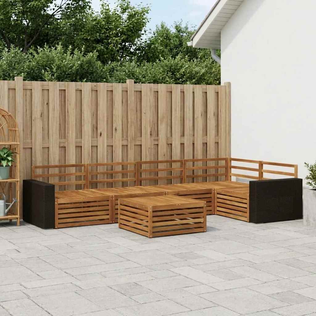 vidaXL Outdoor Sofa Set 6 pcs Natural Solid Acacia Wood 1