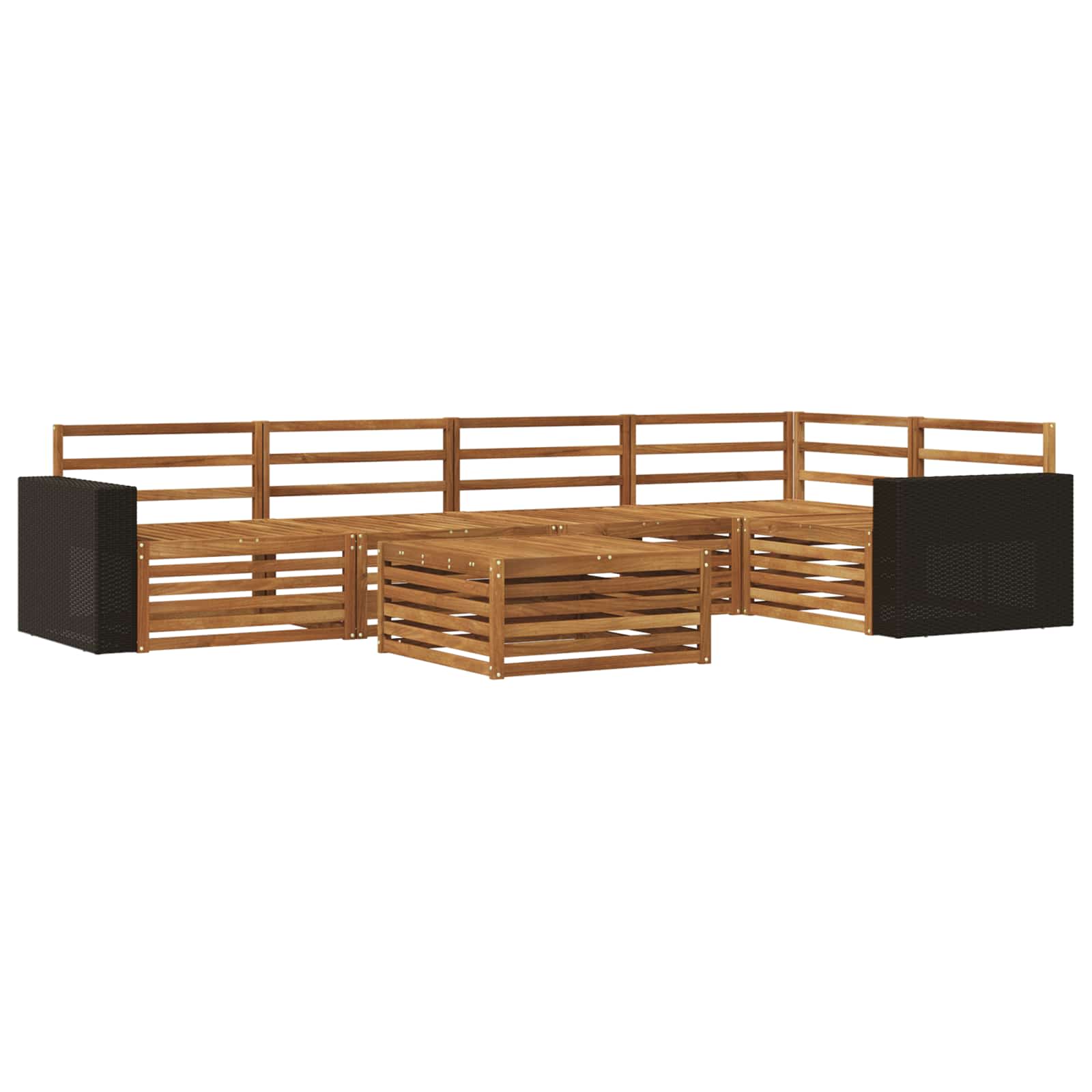 vidaXL Outdoor Sofa Set 6 pcs Natural Solid Acacia Wood 2