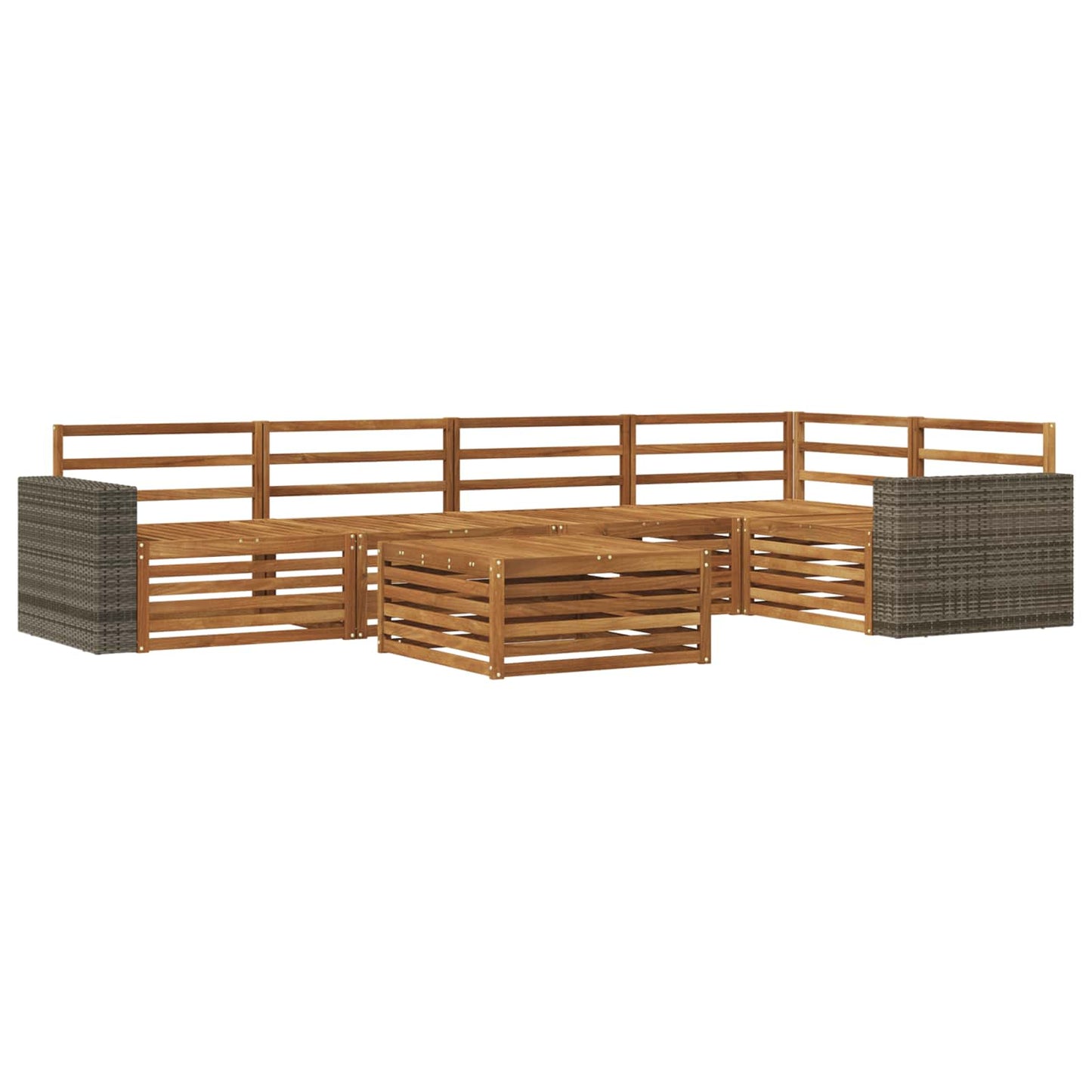 vidaXL Outdoor Sofa Set 6 pcs Natural Solid Acacia Wood 2