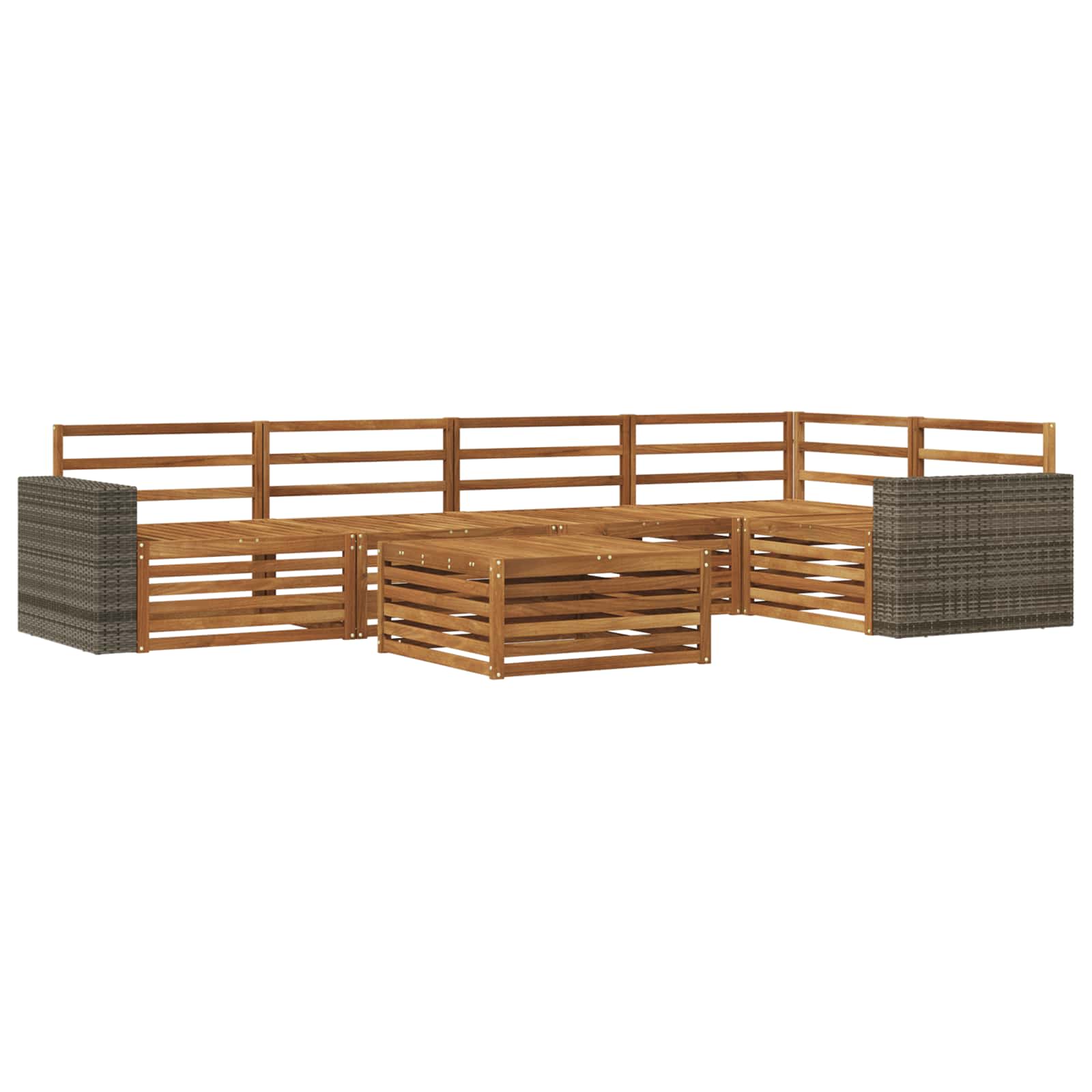 vidaXL Outdoor Sofa Set 6 pcs Natural Solid Acacia Wood 2