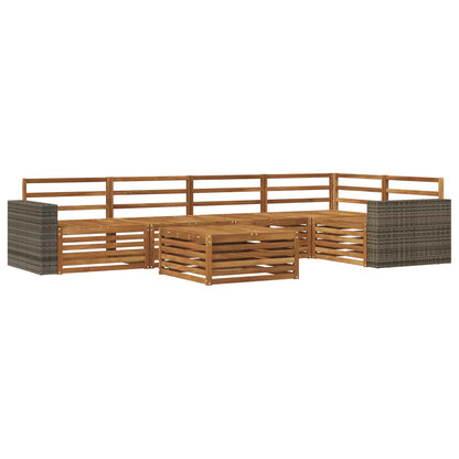 vidaXL Outdoor Sofa Set 6 pcs Natural Solid Acacia Wood 2