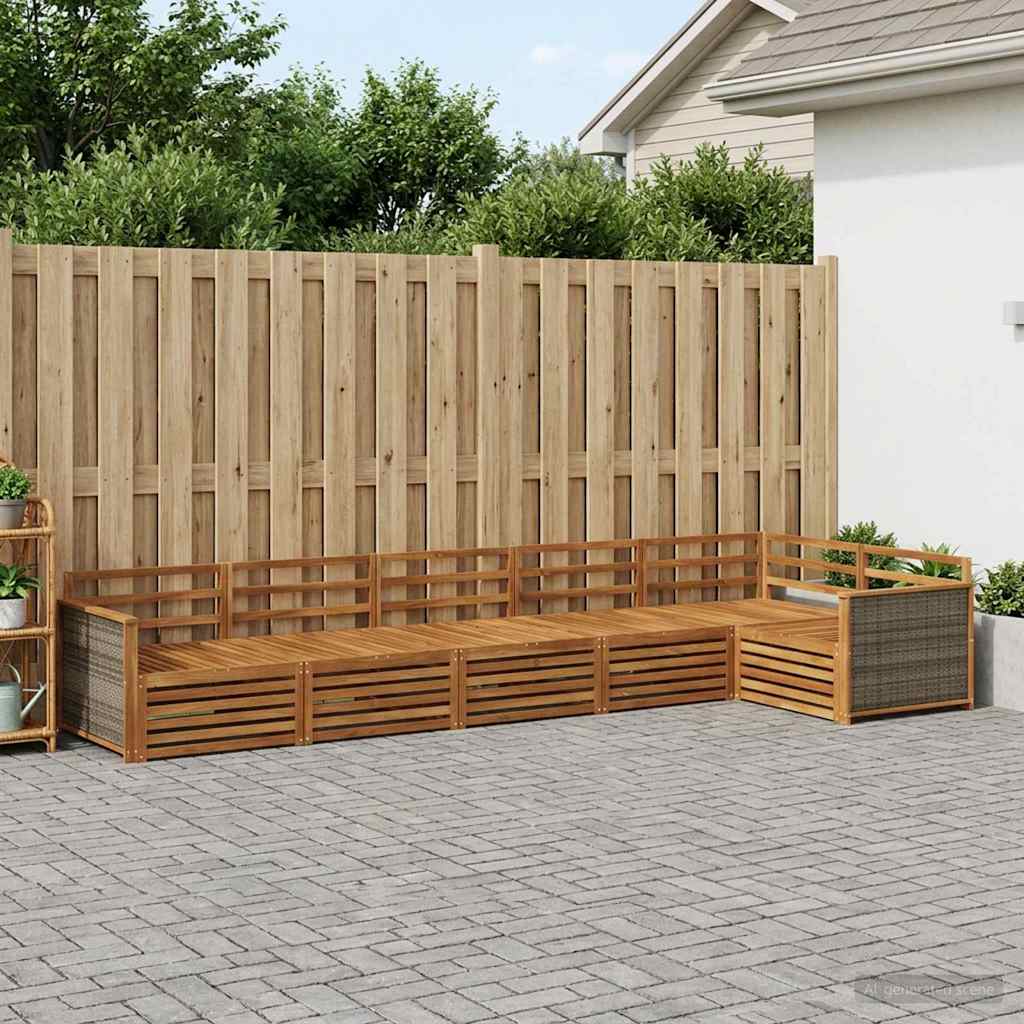 vidaXL Outdoor Sofa Set 6 pcs Natural Solid Acacia Wood 1