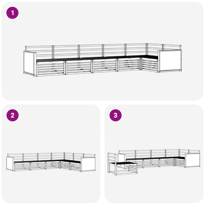 vidaXL Outdoor Sofa Set 6 pcs Natural Solid Acacia Wood 6