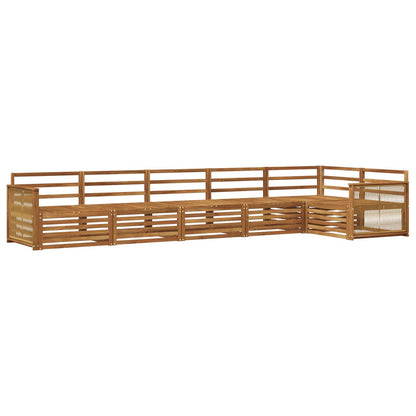 Outdoor Sofa Set 6 pcs Natural Wooden frame with coffee rope