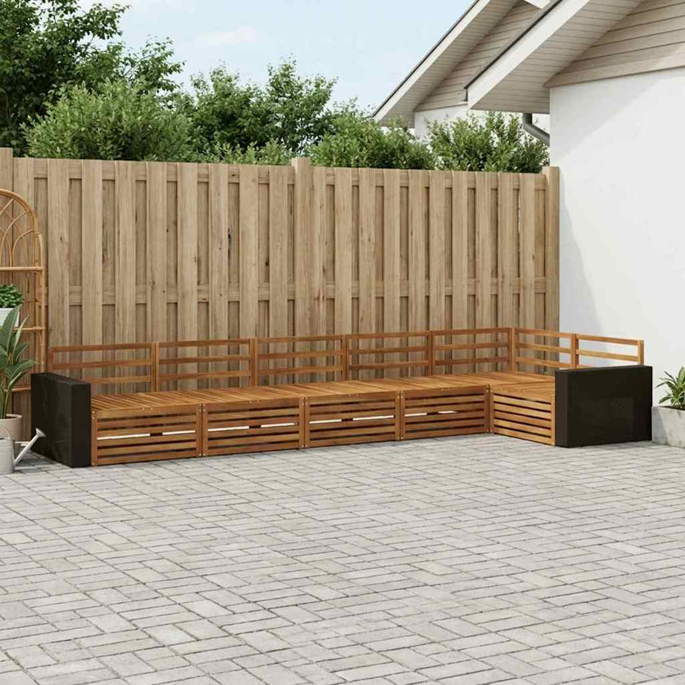 vidaXL Outdoor Sofa Set 6 pcs Natural Solid Acacia Wood