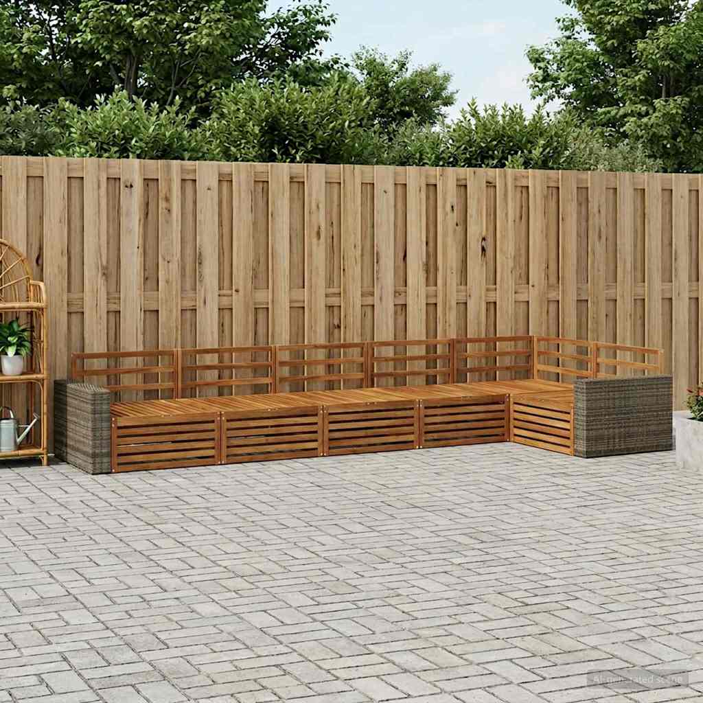 vidaXL Outdoor Sofa Set 6 pcs Natural Solid Acacia Wood 1