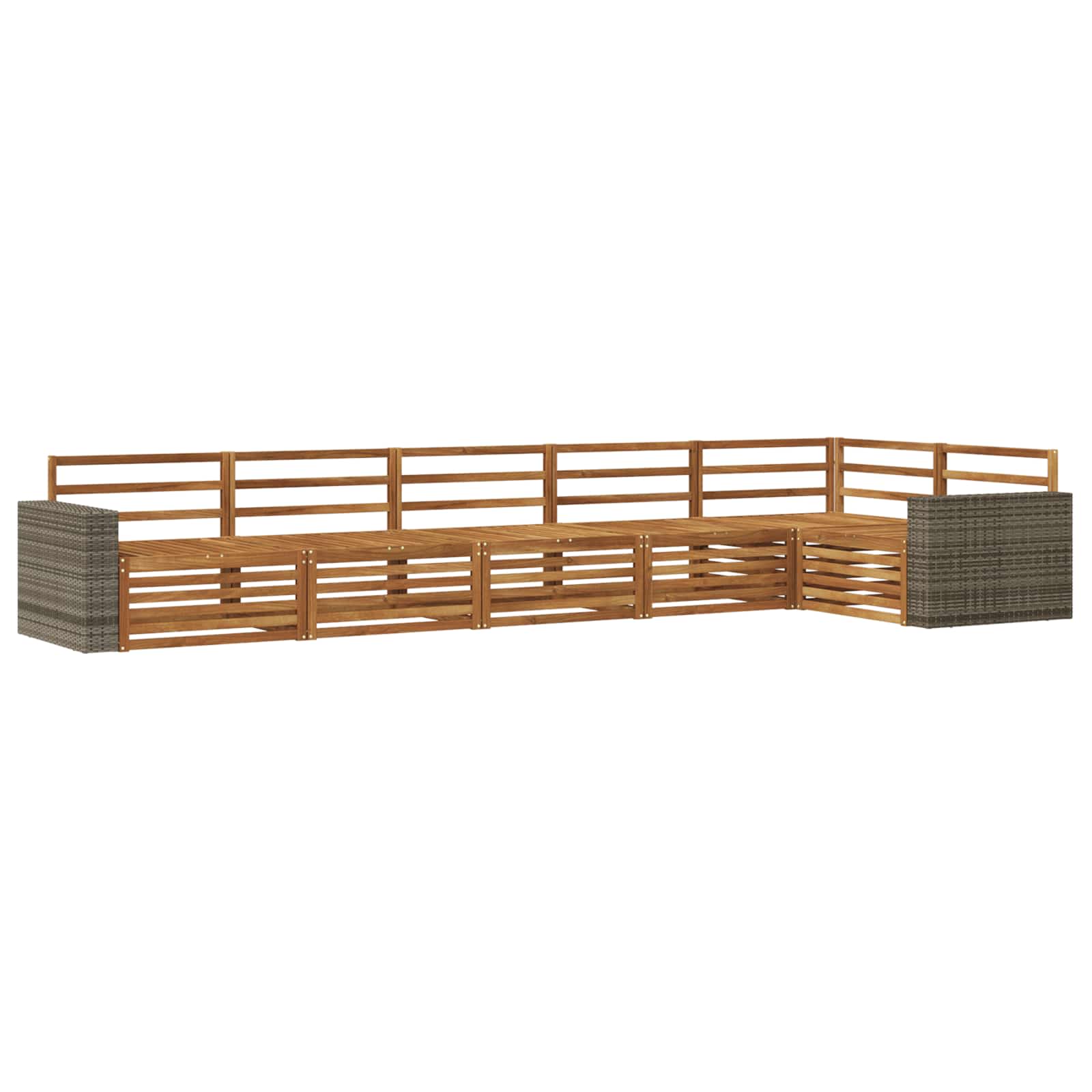 vidaXL Outdoor Sofa Set 6 pcs Natural Solid Acacia Wood 2