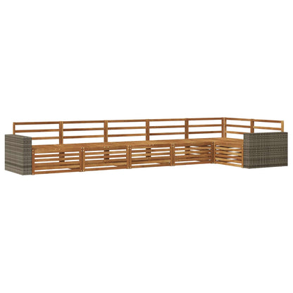 vidaXL Outdoor Sofa Set 6 pcs Natural Solid Acacia Wood 2