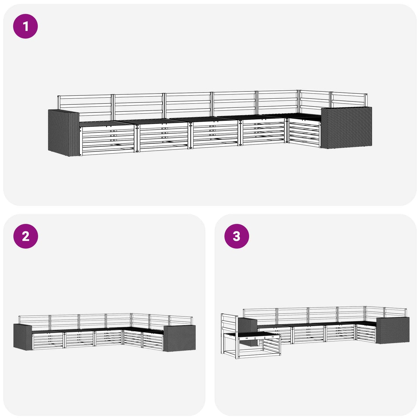 vidaXL Outdoor Sofa Set 6 pcs Natural Solid Acacia Wood 6