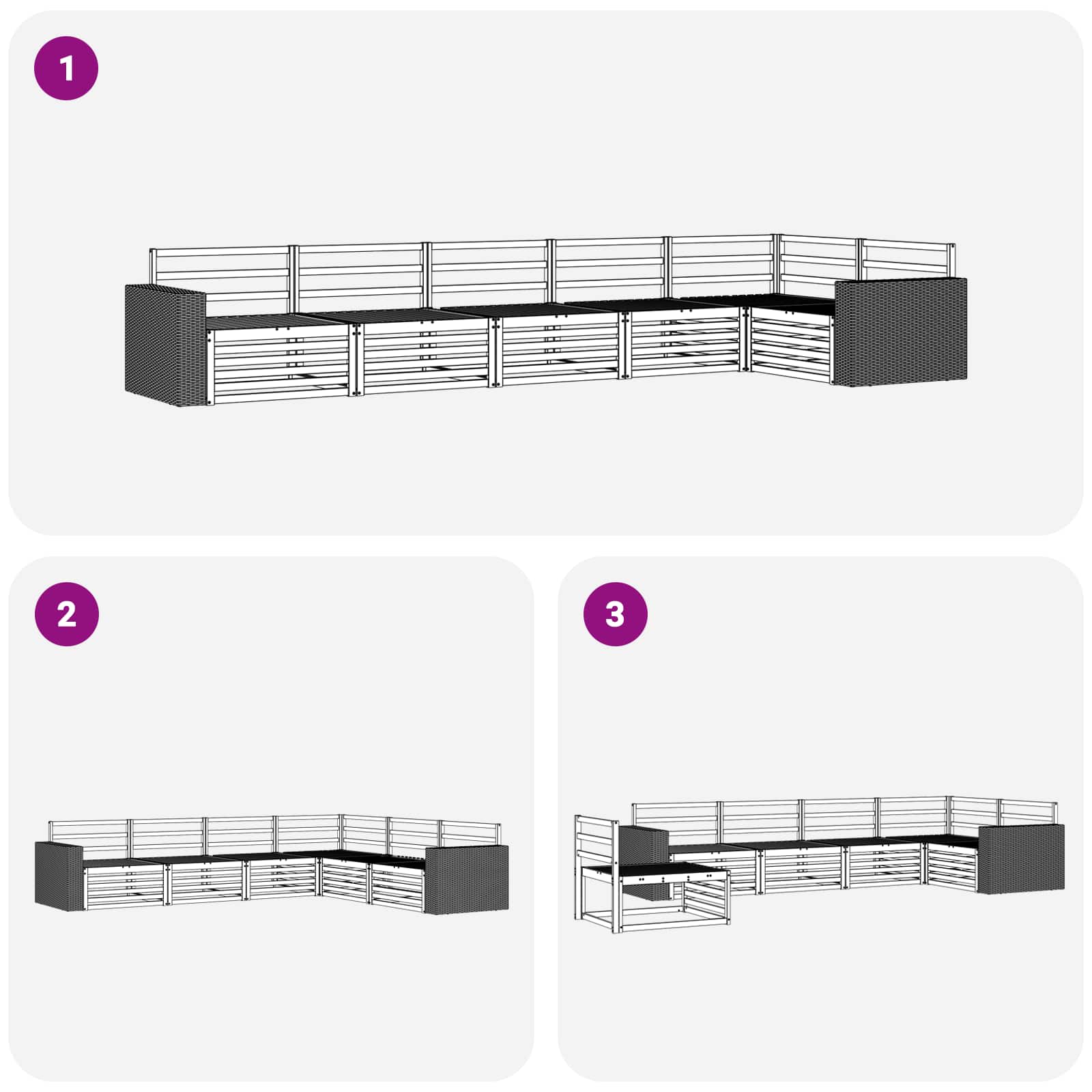 vidaXL Outdoor Sofa Set 6 pcs Natural Solid Acacia Wood 6