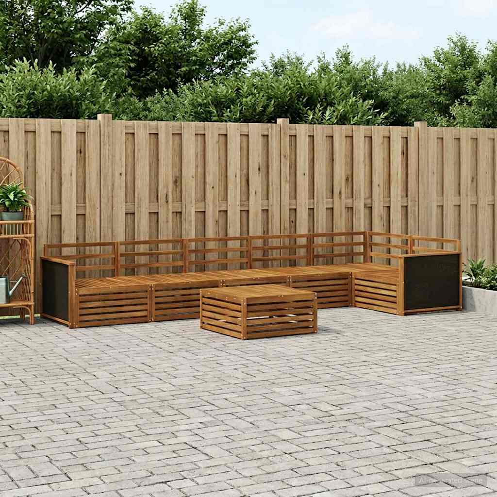vidaXL Outdoor Sofa Set 7 pcs Natural Solid Acacia Wood 1