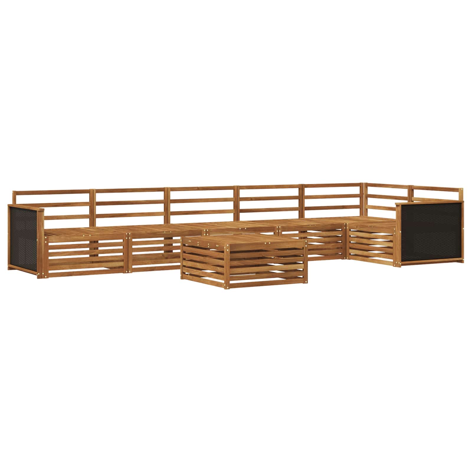 vidaXL Outdoor Sofa Set 7 pcs Natural Solid Acacia Wood 2