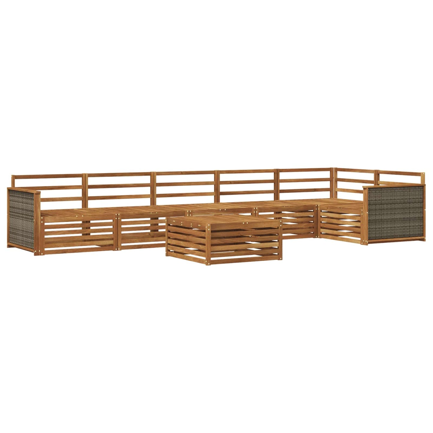 vidaXL Outdoor Sofa Set 7 pcs Natural Solid Acacia Wood 2