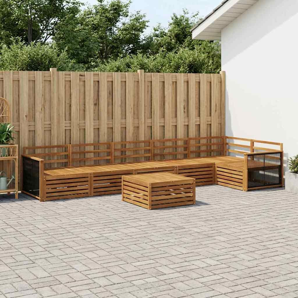 vidaXL Outdoor Sofa Set 7 pcs Natural Solid Acacia Wood 1