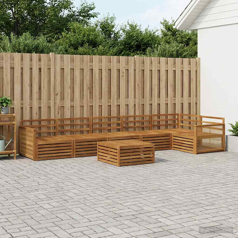 vidaXL Outdoor Sofa Set 7 pcs Natural Solid Acacia Wood
