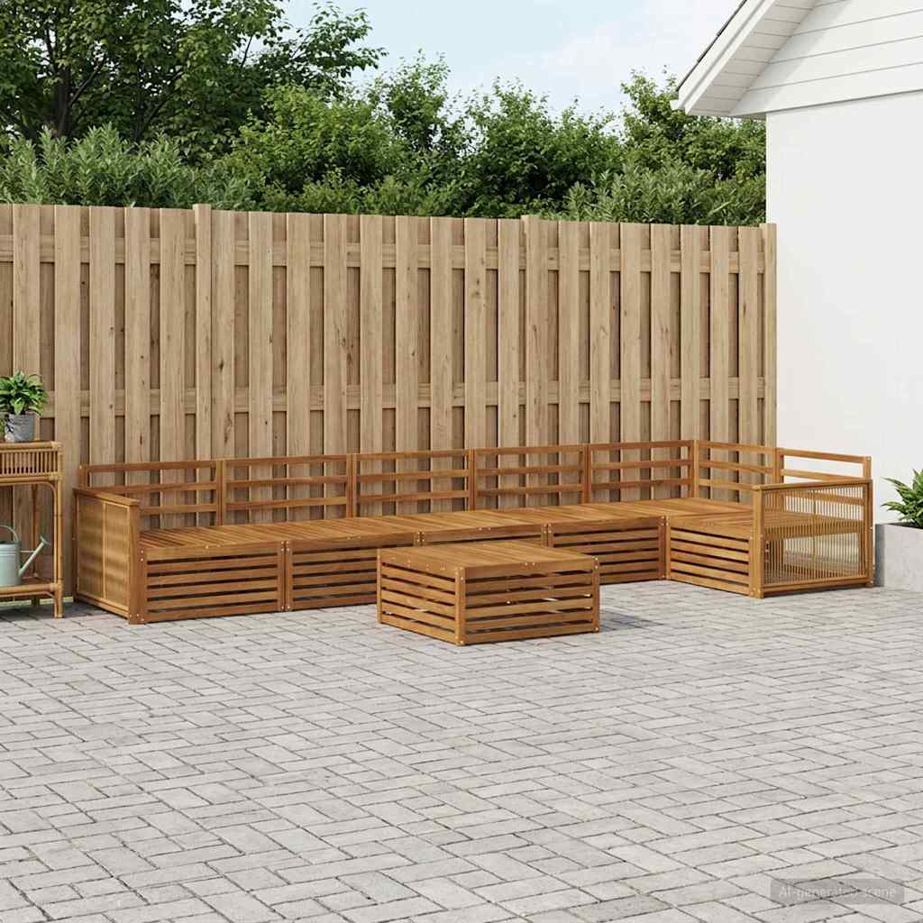 vidaXL Outdoor Sofa Set 7 pcs Natural Solid Acacia Wood 1
