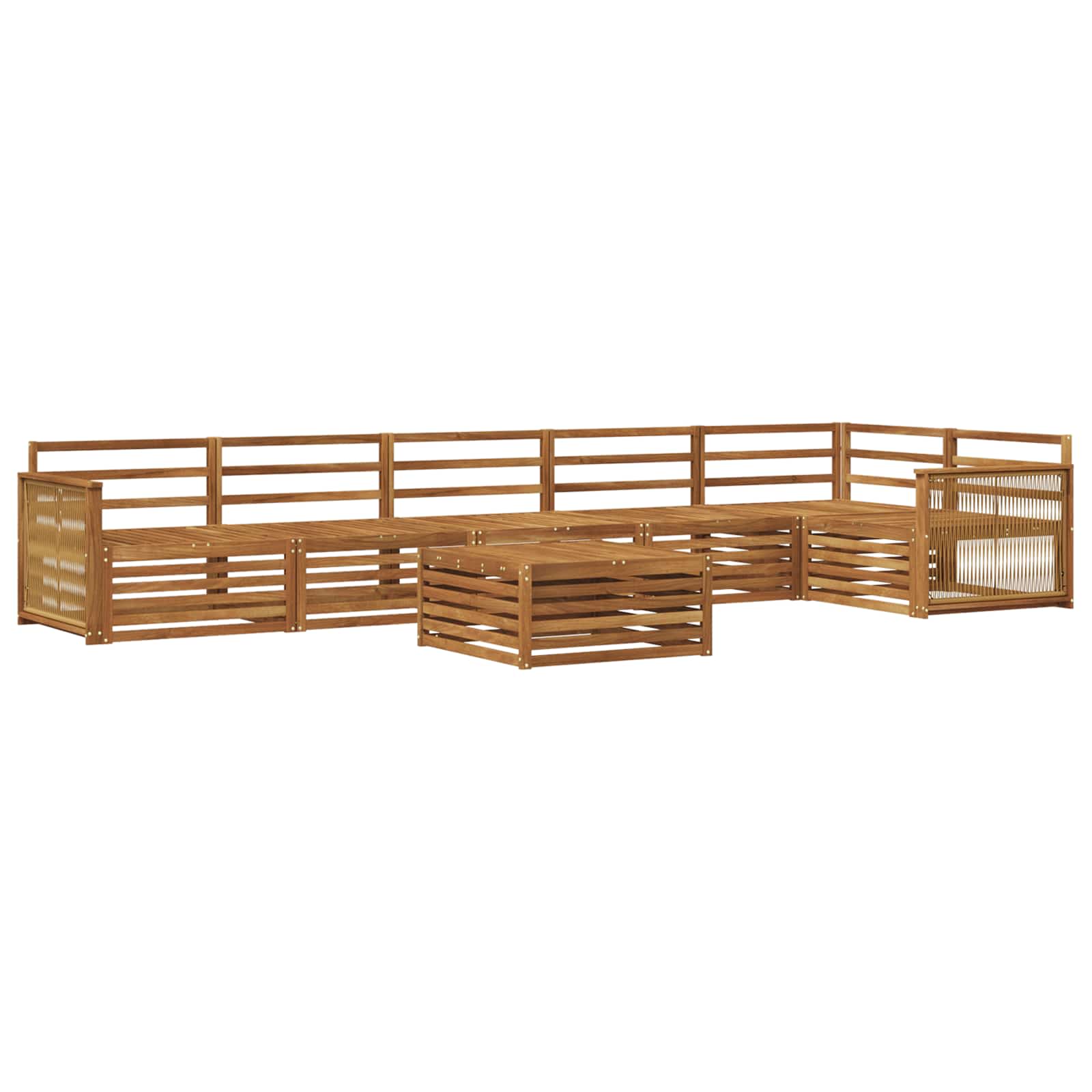vidaXL Outdoor Sofa Set 7 pcs Natural Solid Acacia Wood 2