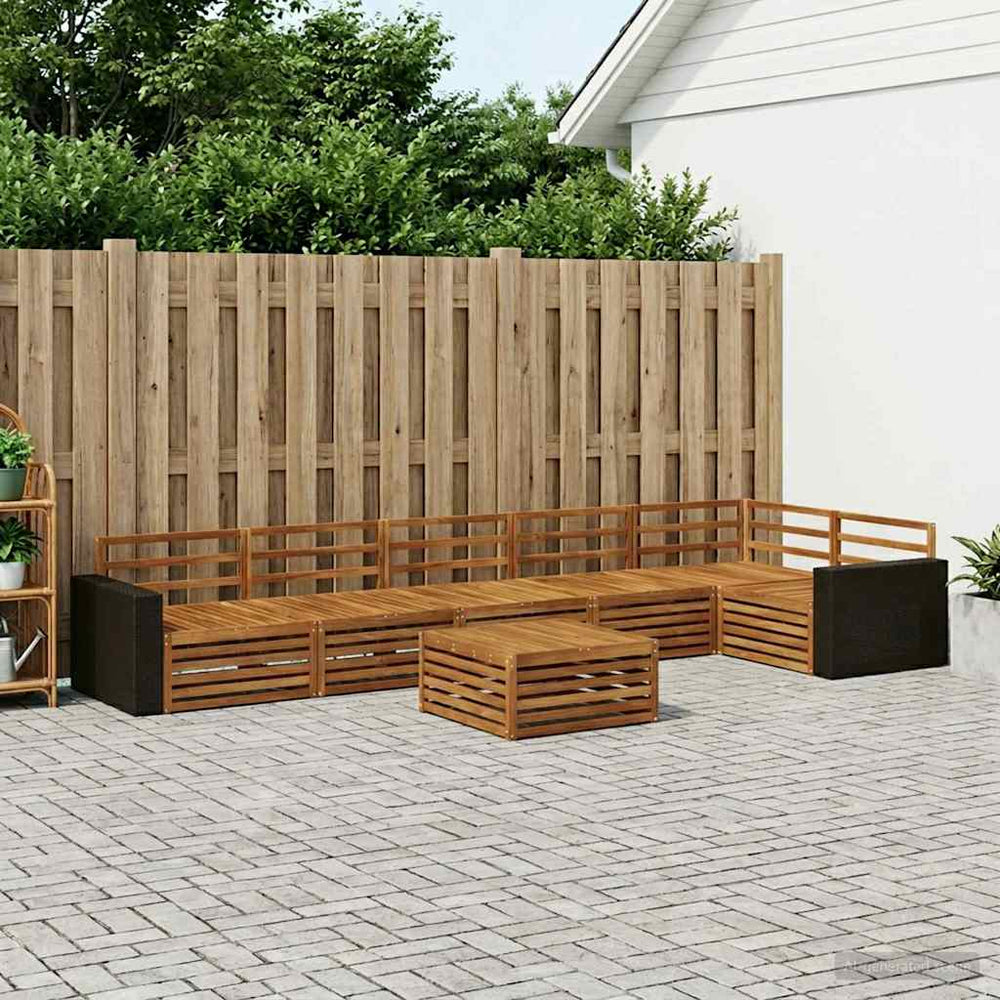 vidaXL Outdoor Sofa Set 7 pcs Natural Solid Acacia Wood