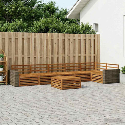 vidaXL Outdoor Sofa Set 7 pcs Natural Solid Acacia Wood 1