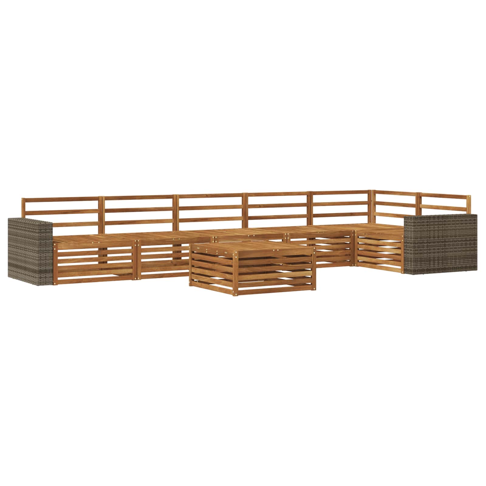 vidaXL Outdoor Sofa Set 7 pcs Natural Solid Acacia Wood 2
