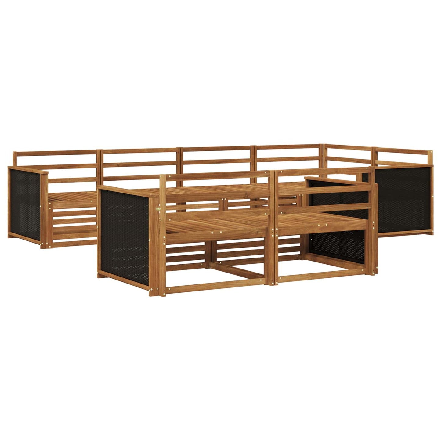 vidaXL Outdoor Sofa Set 7 pcs Natural 2