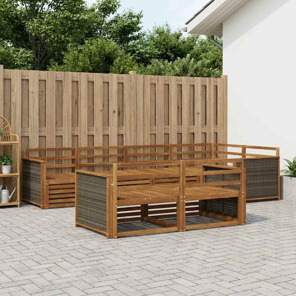 vidaXL Outdoor Sofa Set 7 pcs Natural